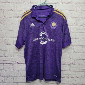 NEW Adidas Orlando City Home Soccer Polo Jersey Mens L Ricardo Kaka #10 Purple